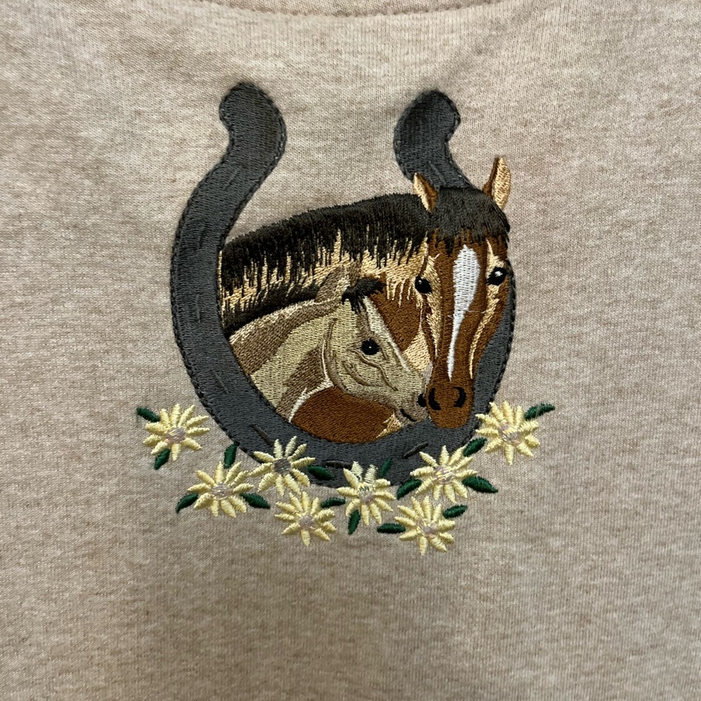 KORET Women’s Embroidered Horse Cardigan in Beige M - Picture 5 of 7